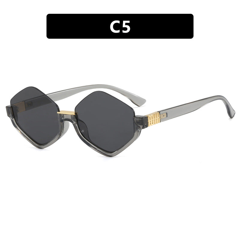 Dame moteriktig solbrille med trendy sekskantet ramme og beskyttende linser Luvikno