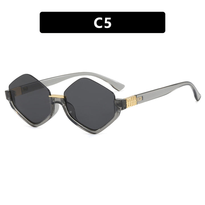 Dame moteriktig solbrille med trendy sekskantet ramme og beskyttende linser Luvikno