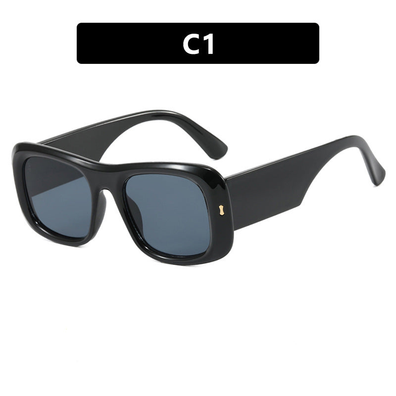 Dame oversized kvadratisk solbrille med bred ramme og polariserte linser Luvikno
