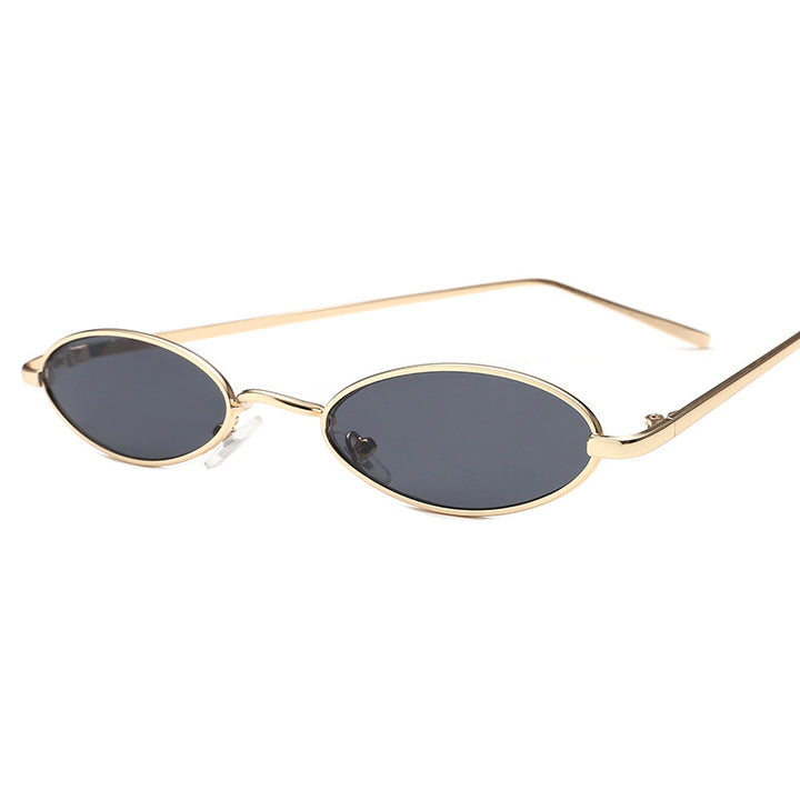 Dame elegant solbrille i oval metallramme Luvikno