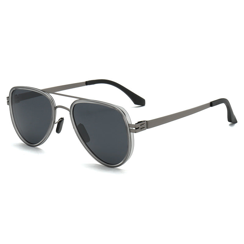 Dame Aviator-solbriller med robust metallramme og polariserte linser Luvikno