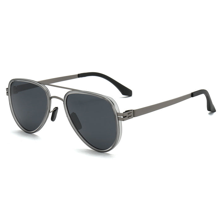 Dame Aviator-solbriller med robust metallramme og polariserte linser Luvikno