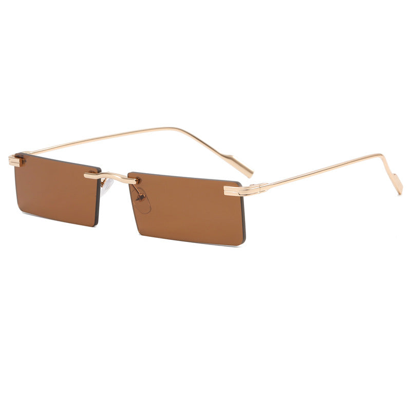 Damer Elegant Rektangulær Solbrille med Elegant Metallramme Luvikno