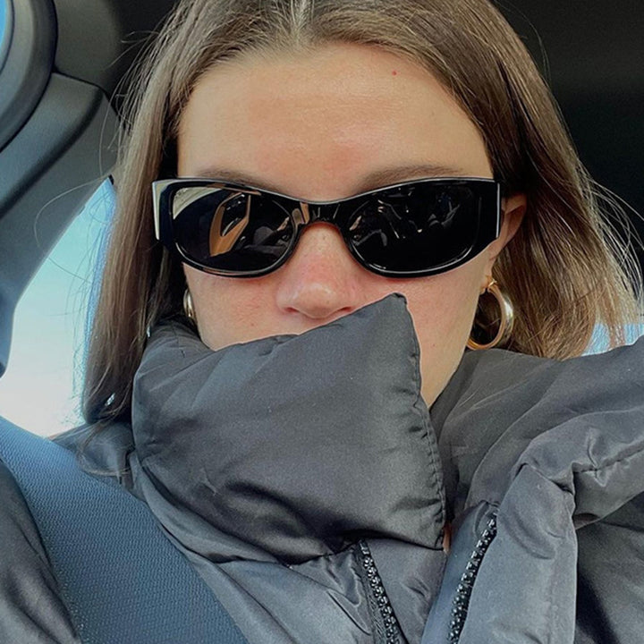 Dame sporty solbriller med bred ramme og UV-beskyttelse Luvikno