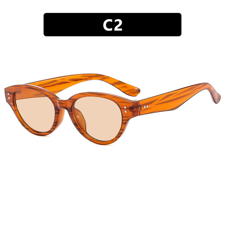 Dame Cat-Eye solbriller med robust ramme og polarisert glass Luvikno
