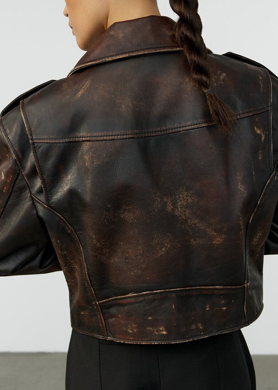 Luvik | Skinn Korte Biker-jakke
