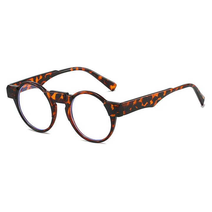 Dame moteriktig lesebrille med innovativt rundt rammedesign Luvikno
