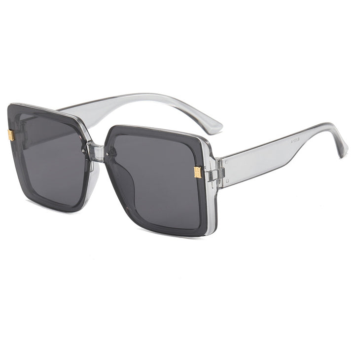 Damer trendy oversized firkantet solbrille Luvikno