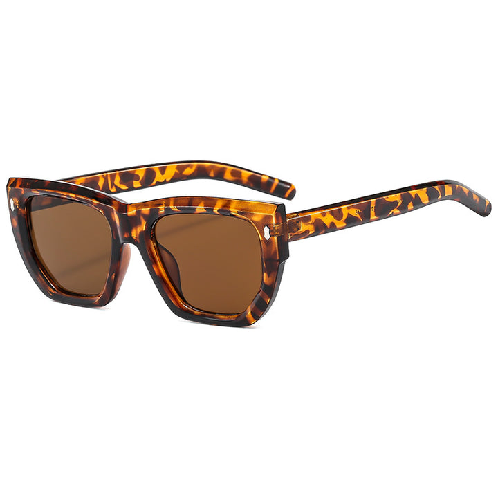 Dame Designer-solbrille med moderne geometrisk ramme og UV-beskyttelse Luvikno