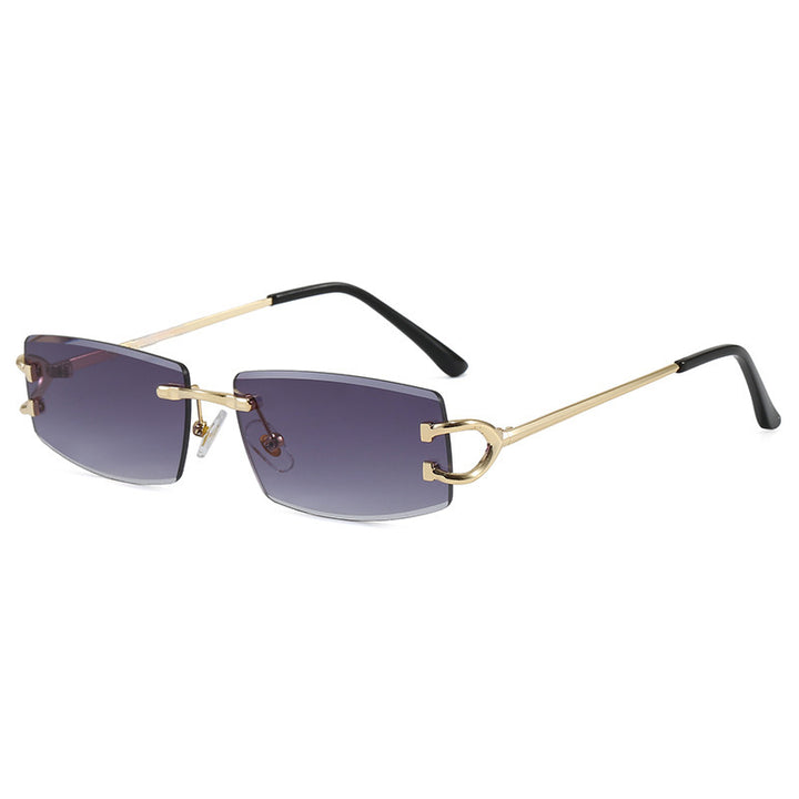 Dame Elegant Minimalistisk Solbrille med unike Metalldetaljer Luvikno