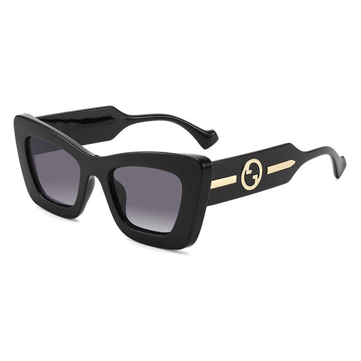 Dame designer solbrille med markant geometrisk ramme og høy kvalitet utførelse Luvikno