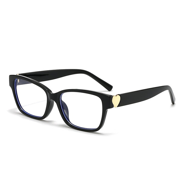 Dame moterik kvadratisk solbrille med hjerte-senter Luvikno