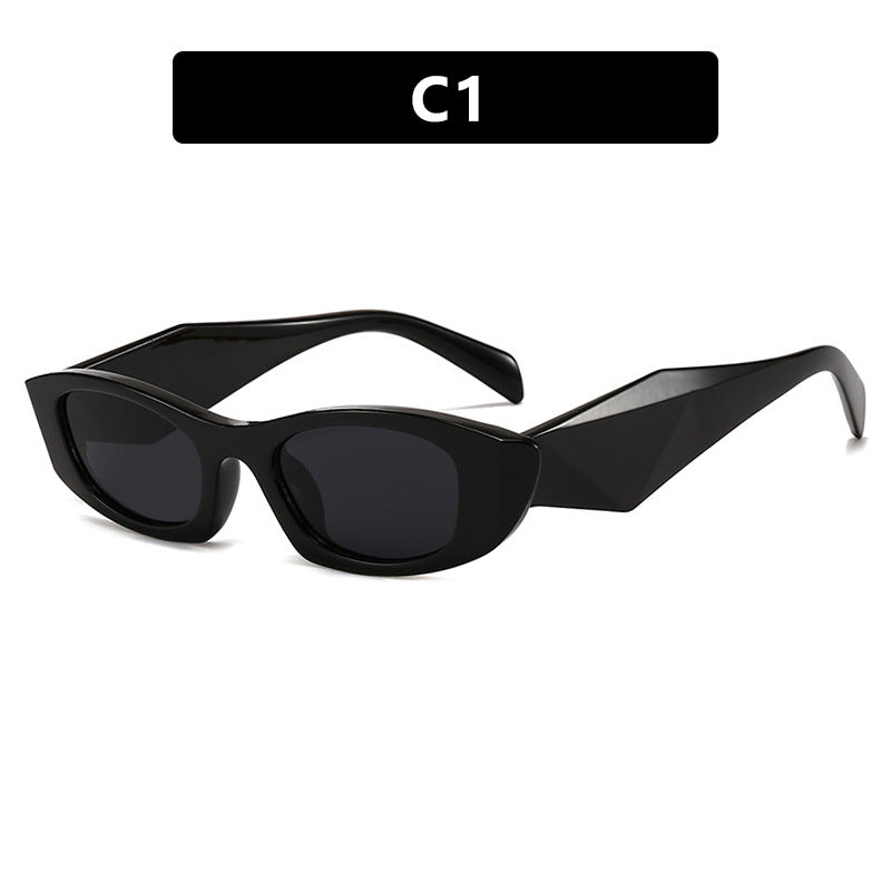 Dame trendy Cat-Eye solbriller med unikt ramme og UV-beskyttelse Luvikno