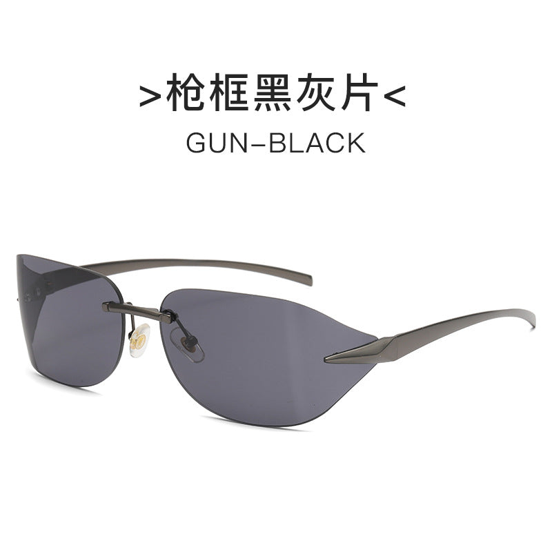 Dame futuristisk solbrille med elegant minimalistisk design Luvikno
