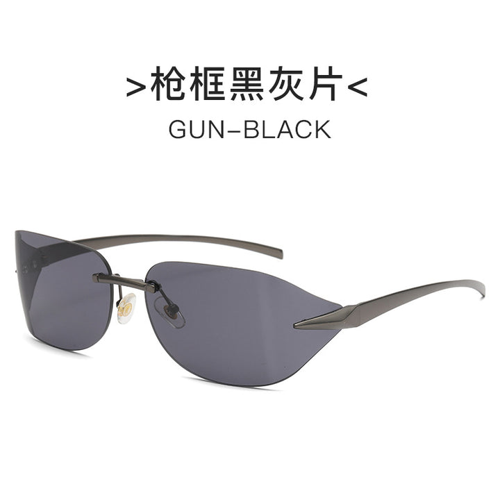 Dame futuristisk solbrille med elegant minimalistisk design Luvikno