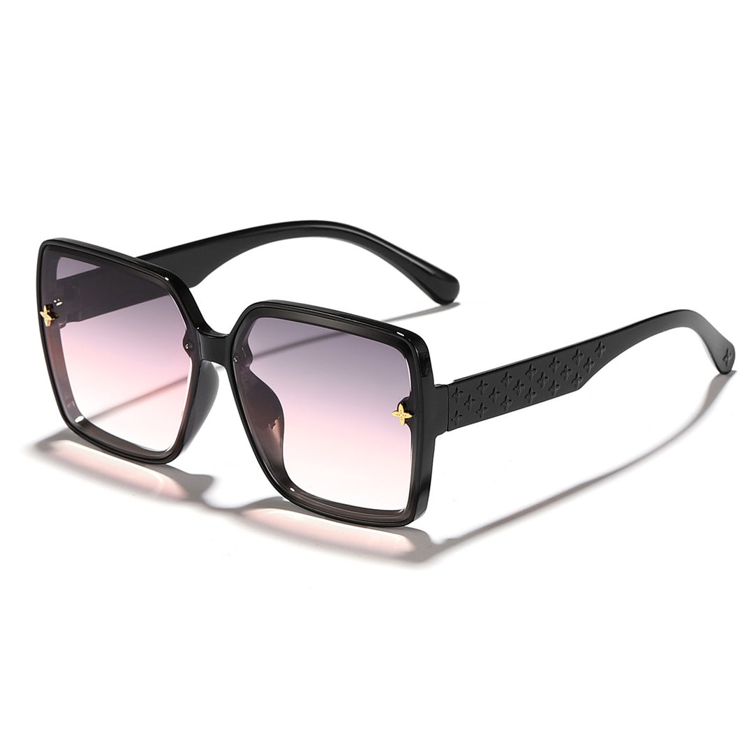 Dame oversized solbrille med elegant ramme og UV-beskyttelse Luvikno