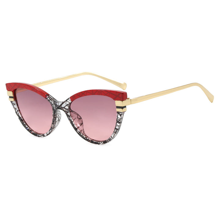 Damer Cat-Eye solbrille med elegante metallakenter Luvikno