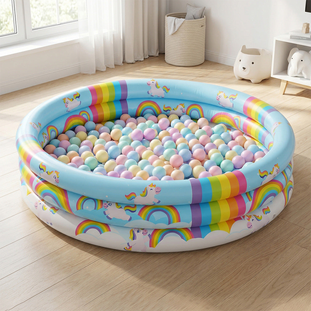 Unisex oppustbar barnebasseng med unicorn design Luvikno