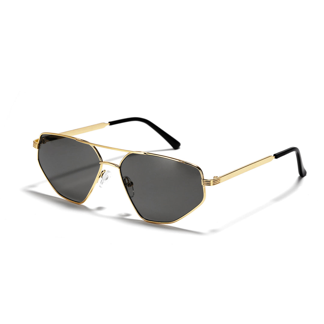Dame geometrisk solbrille med elegant metallramme Luvikno