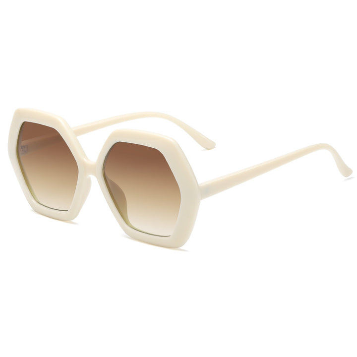 Dame geometrisk solbrille med moderne design Luvikno