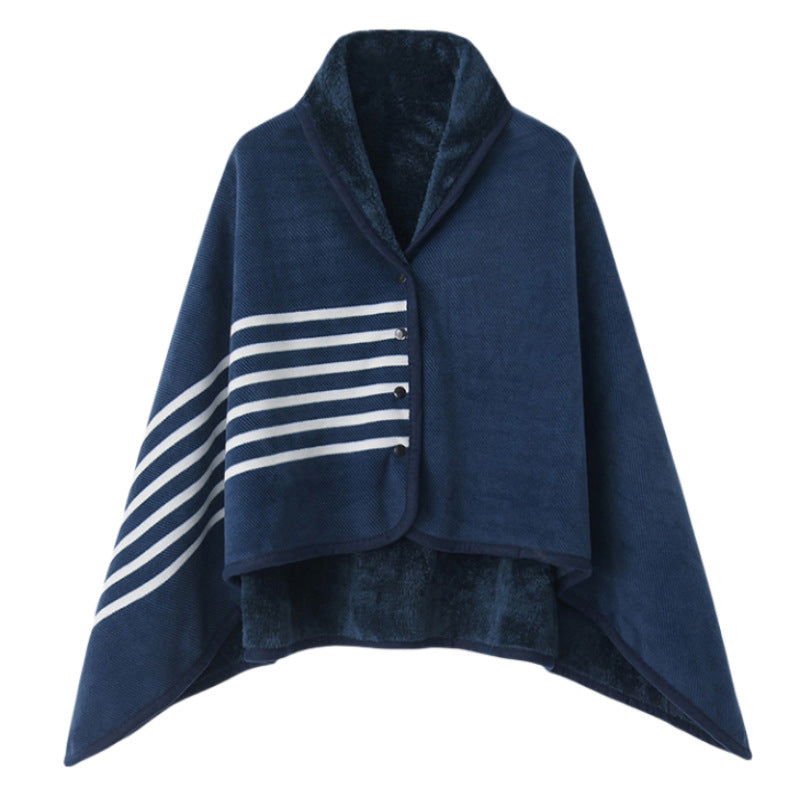 Dame elegant varmholdende Poncho-teppe Luvikno