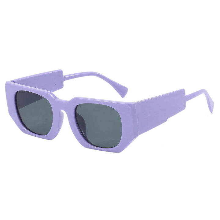 Dame geometrisk oversized solbrille med bredt design Luvikno