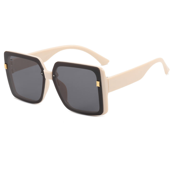 Damer trendy oversized firkantet solbrille Luvikno