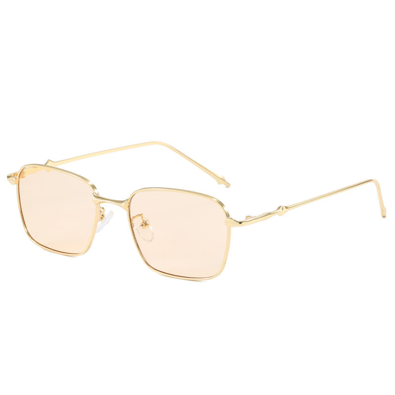 Dame elegant firkantet solbrille med høykvalitets metallramme Luvikno