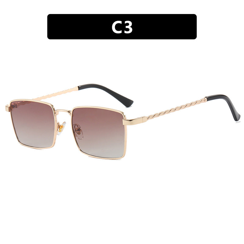 Dame kvadratisk solbrille med elegant metallramme Luvikno