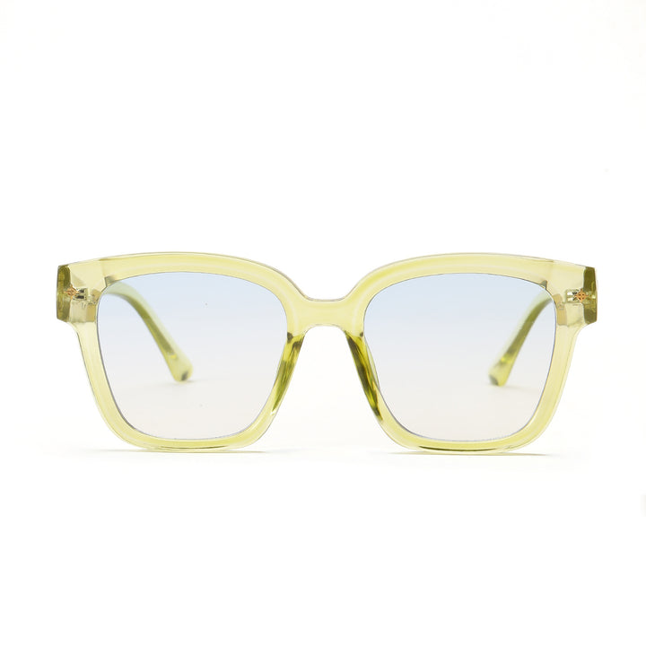 Dame moteriktig firkantet solbrille med gjennomsiktig ramme Luvikno