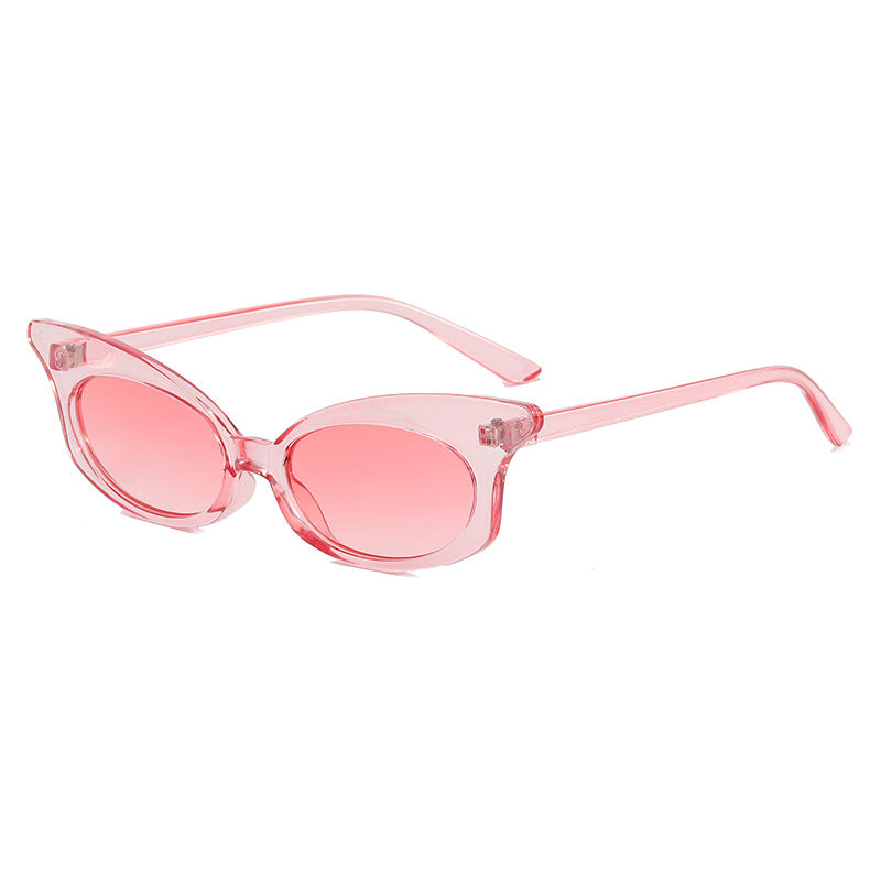 Dame Cat-Eye solbriller med gjennomsiktig ramme og UV-beskyttelse Luvikno