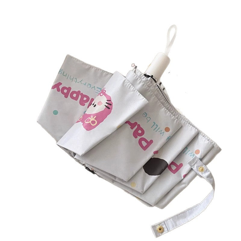 Dame Faltregnparaply med kreativt tegneserie-design Luvikno