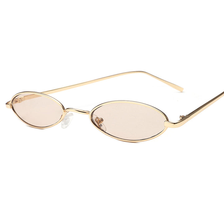 Dame elegant solbrille i oval metallramme Luvikno