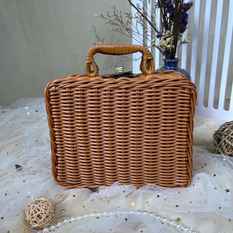 Dame klassisk Rattan Håndveske Luvikno