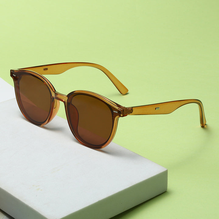 Dame Motemessig Solbrille med trendy, rund ramme og UV-beskyttelse Luvikno