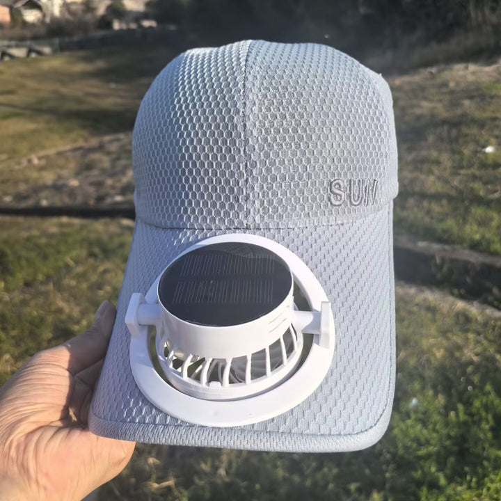 Ventilert baseball caps med avtakbar oppladbar vifte Luvikno
