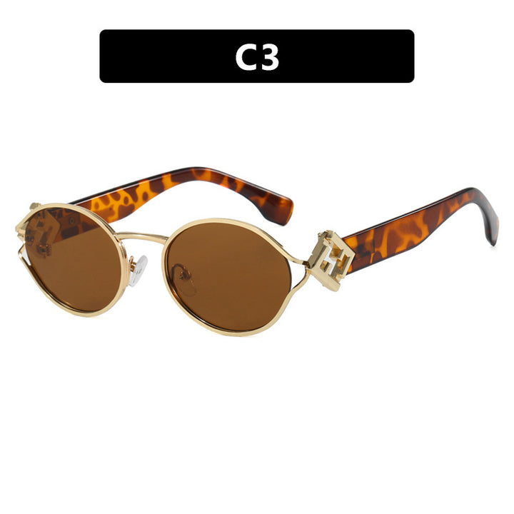 Dame moter solbrille med elegant metallramme og UV-beskyttelse Luvikno
