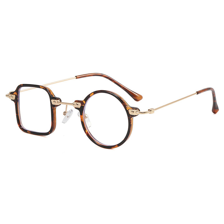 Dame elegant rund hybridbrille med kvadratisk design Luvikno