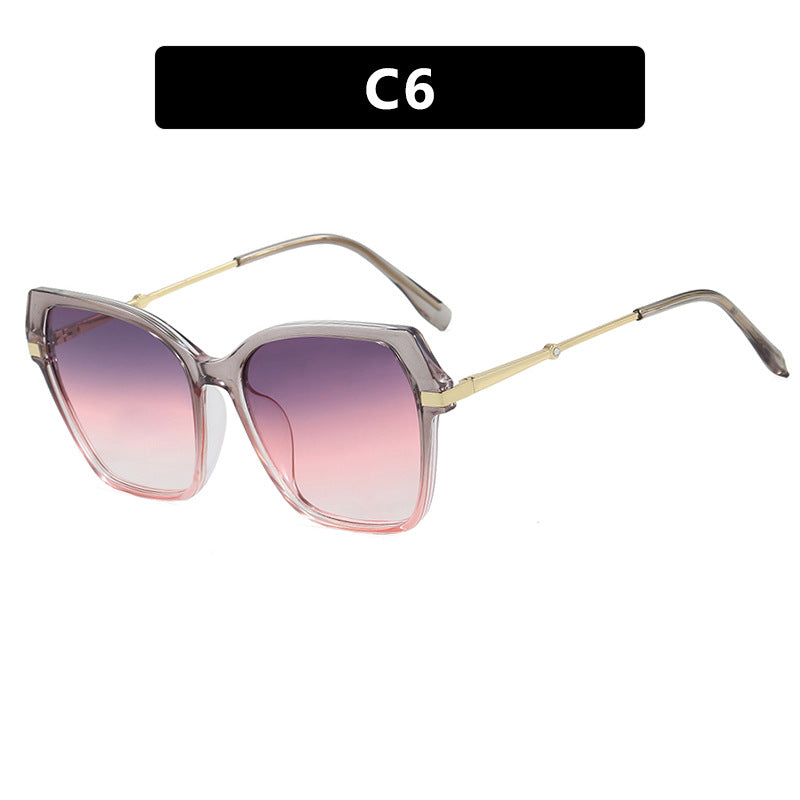 Dame kvadratisk solbrille med elegant metallramme og beskyttende UV-filter Luvikno