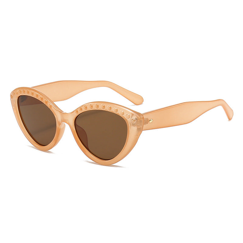 Dame Cat-Eye solbriller med glitrende detaljer Luvikno