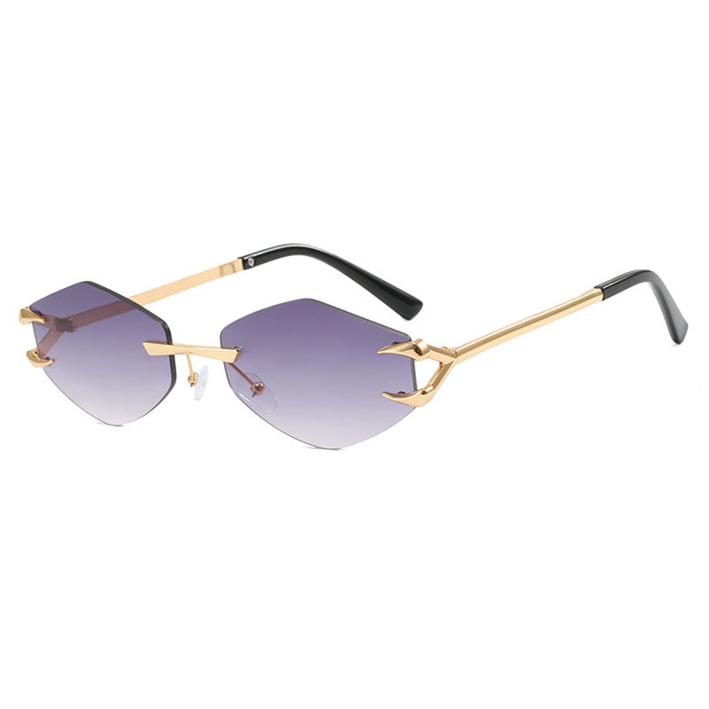 Damer geometrisk designer-solbrille med fremragende metallramme Luvikno