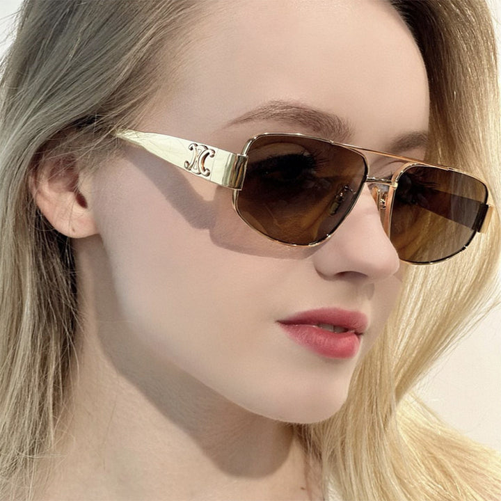Dame Sporty Solbriller med polarisering linser og elegant metallramme Luvikno