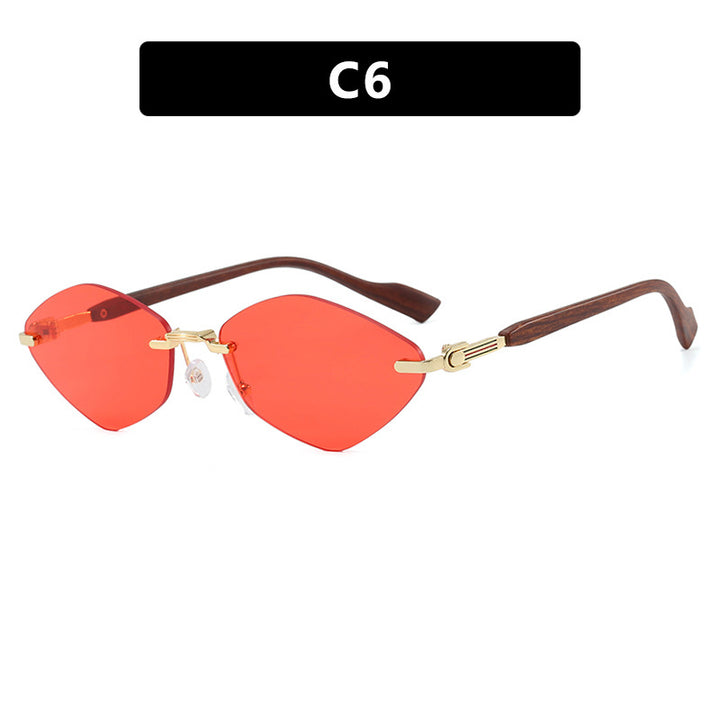 Dame geometrisk solbrille med luksuriøse trearmer og polariserte glass Luvikno