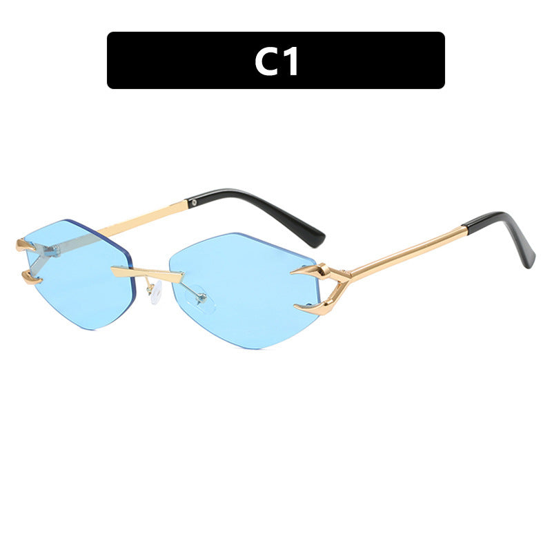 Damer geometrisk designer-solbrille med fremragende metallramme Luvikno