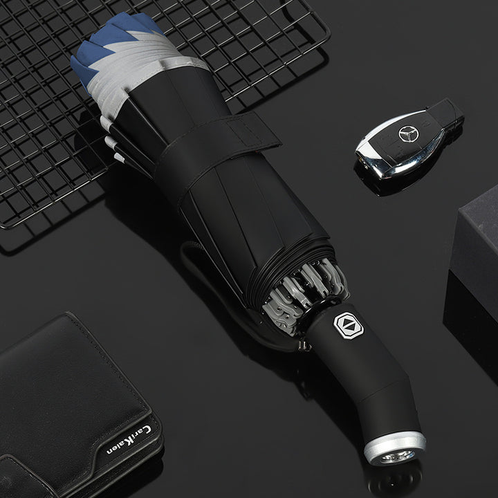 Damer kompakt og innovativ dobbel-trigger-regnparaply Luvikno
