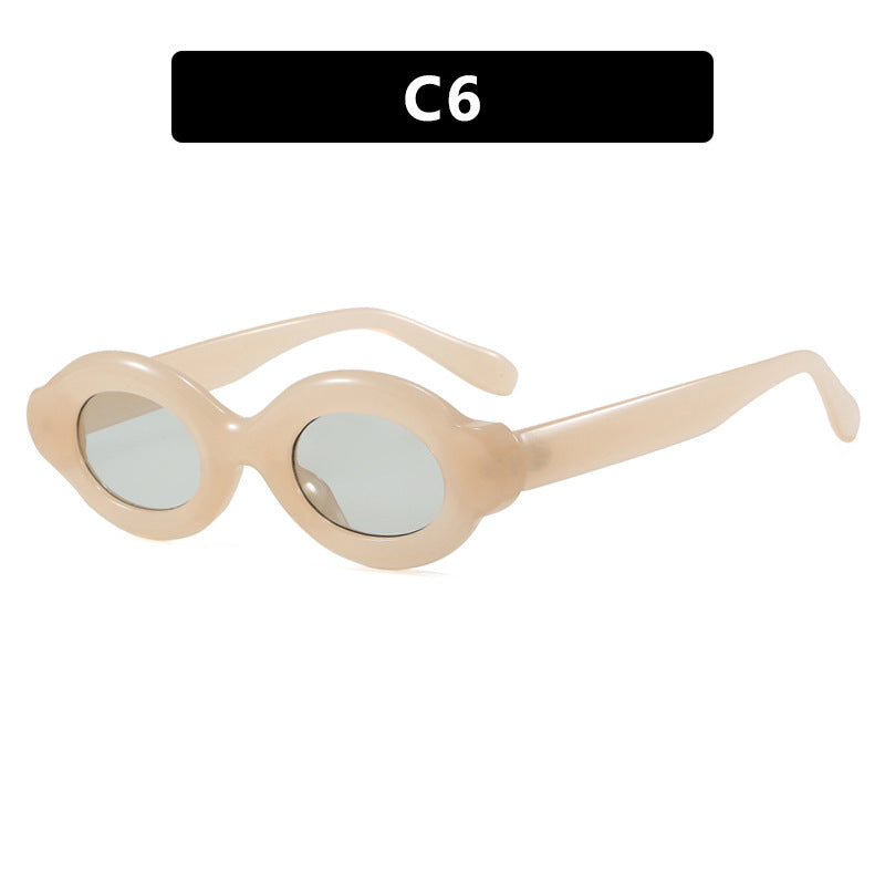 Dame solbrille i trendy retro-design med ovale glass Luvikno
