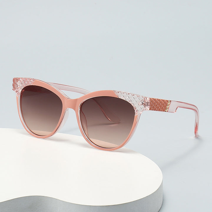 Dame Cat-Eye Solbriller med strukturert ramme og UV-beskyttelse Luvikno