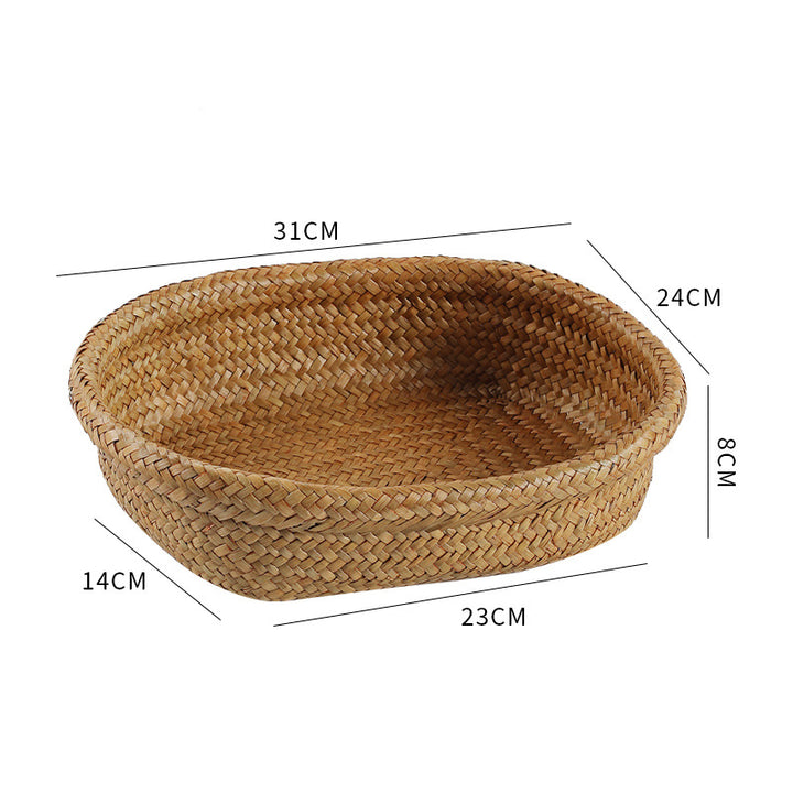 Unisex Oval Oppbevaringskurv laget av flettet naturmateriale Luvikno