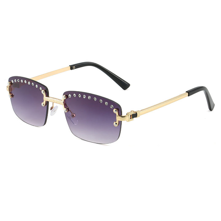 Dame elegant solbrille med glitrende krystallakenter Luvikno