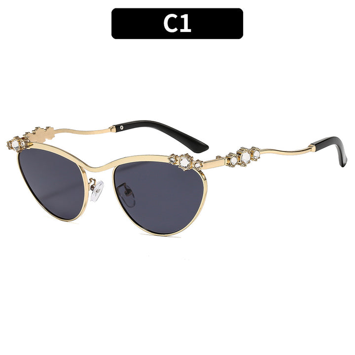 Dame Designer-solbrille med glitrende detaljer Luvikno